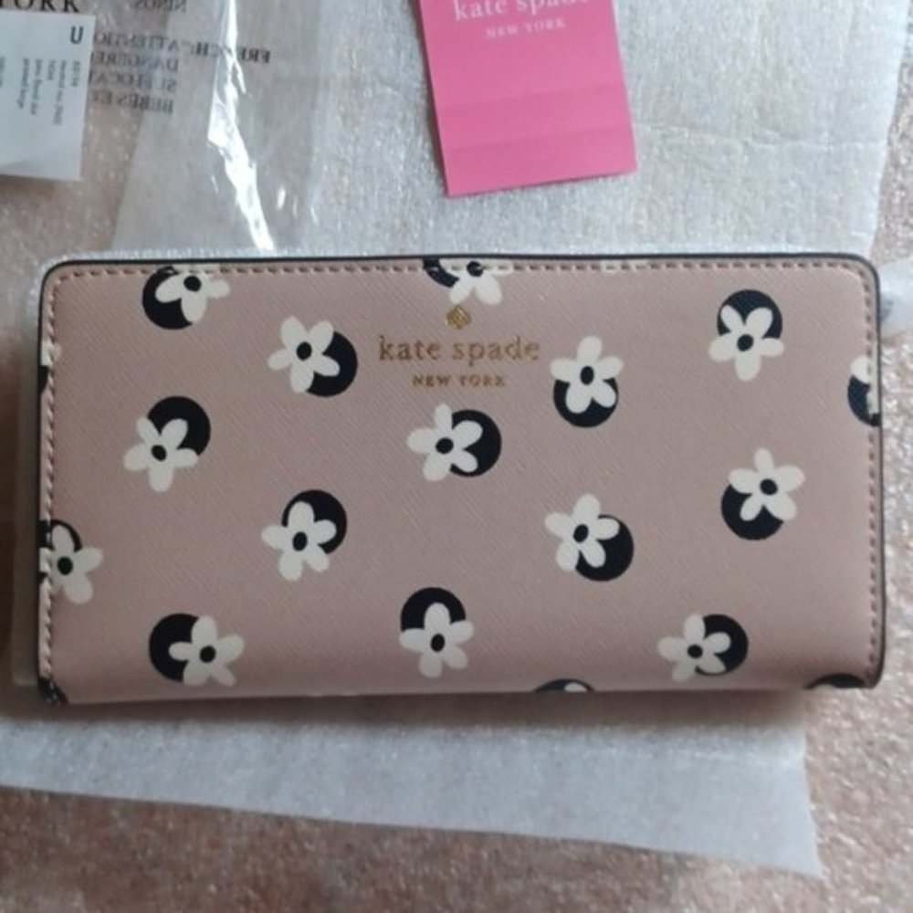 SOLD - NWT Kate Spade Jana Large Slim Bifold Wallet - Floral - Picture 2 of 8